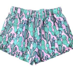Boardies Apparel Mens Pink Cactus Print Swim Trunks Board Shorts Size L